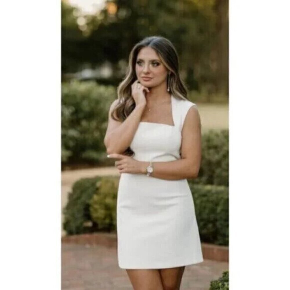 FRENCH CONNECTION Ruth Whisper A-Line Dress in Summer White Size US 14